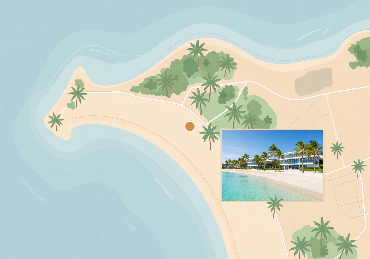 Map graphic showing location of resort